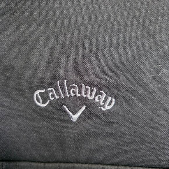 Mens Callaway Black 1/4 Zip Golf Pullover Shirt Long Sleeve Polyester Size M - Picture 8 of 8